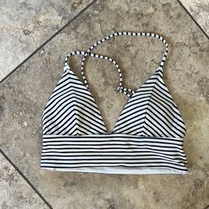 H&M Striped Navy and White Bikini Top